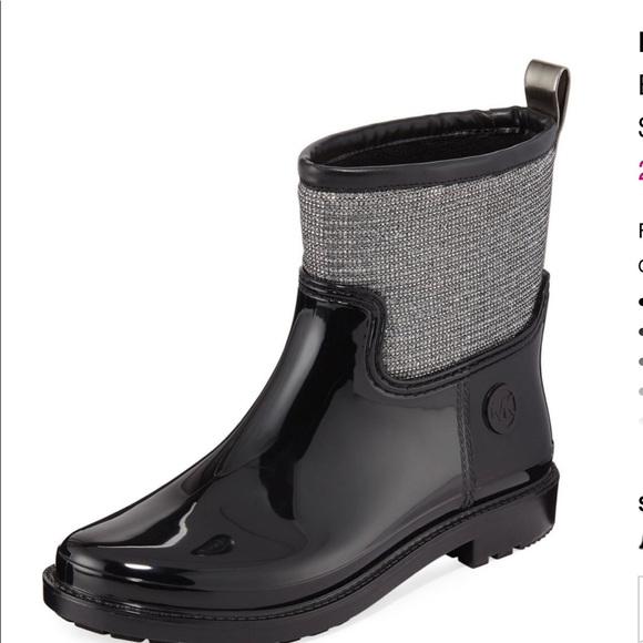 michael kors blakely glitter rain boots